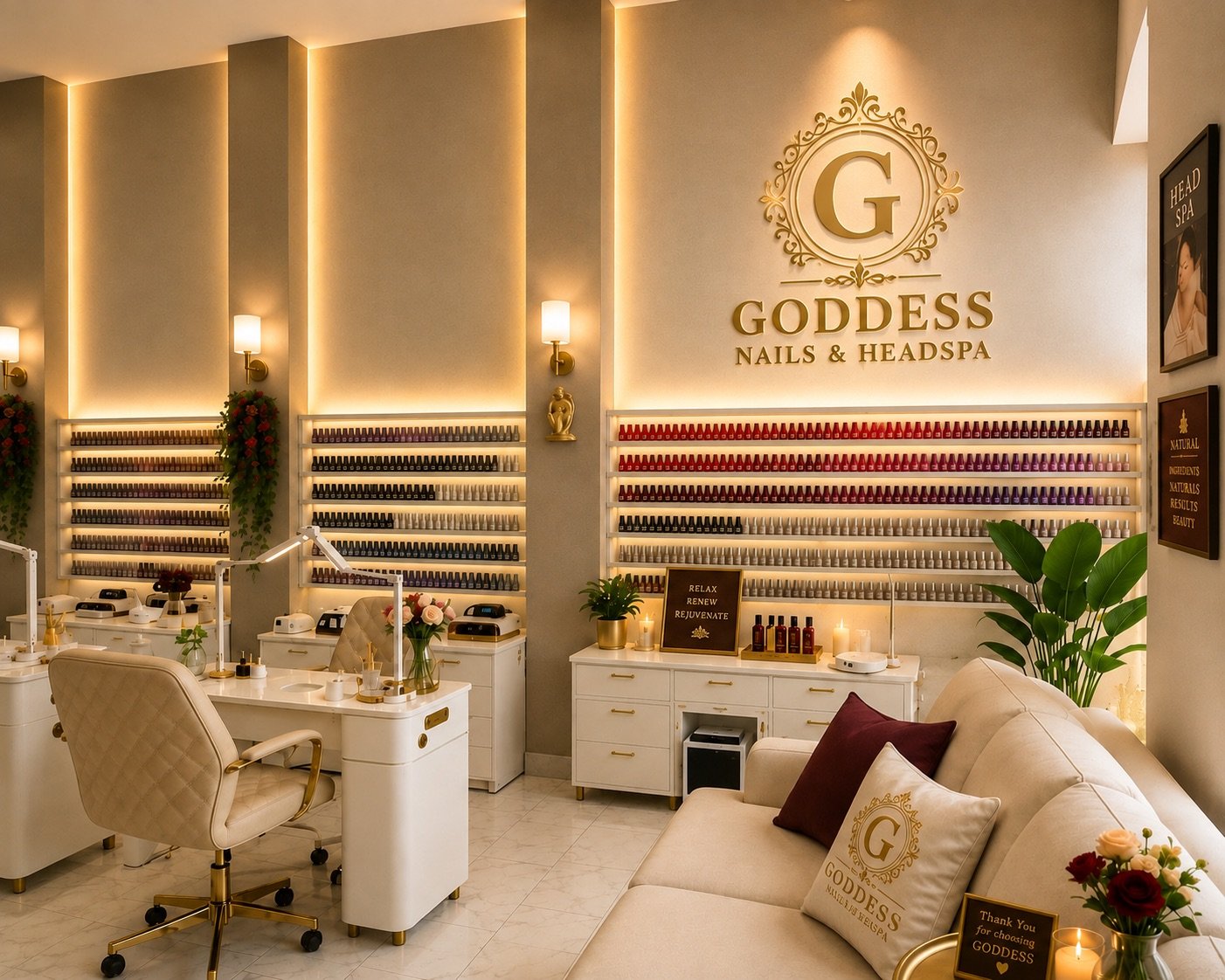 Goddess Nails & Headspa luxury salon experience